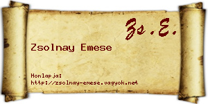 Zsolnay Emese névjegykártya