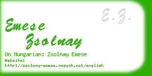 emese zsolnay business card